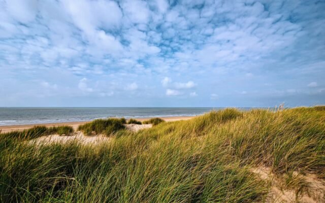 Dunes et plage de la côte belge, près du C-Hotels Continental à La Panne